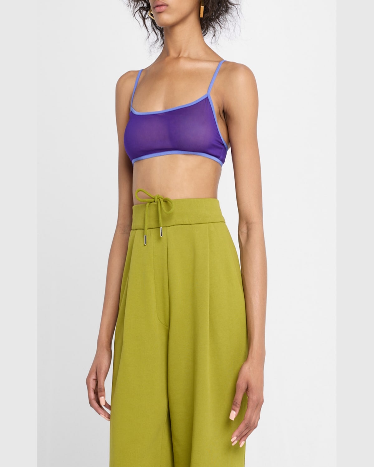 Shop Dries Van Noten Cutie Silk Voile Bra Top In Purple