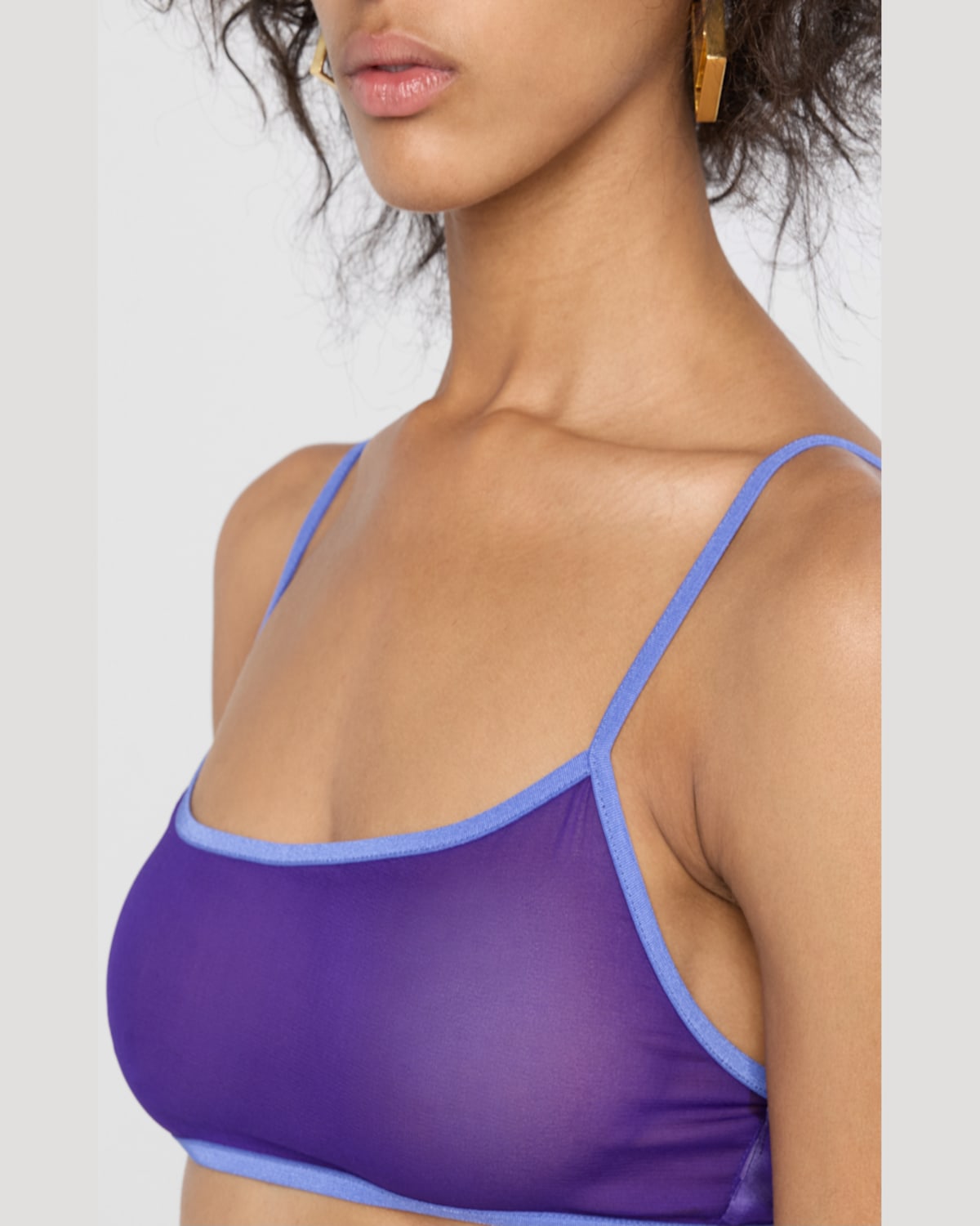 Shop Dries Van Noten Cutie Silk Voile Bra Top In Purple