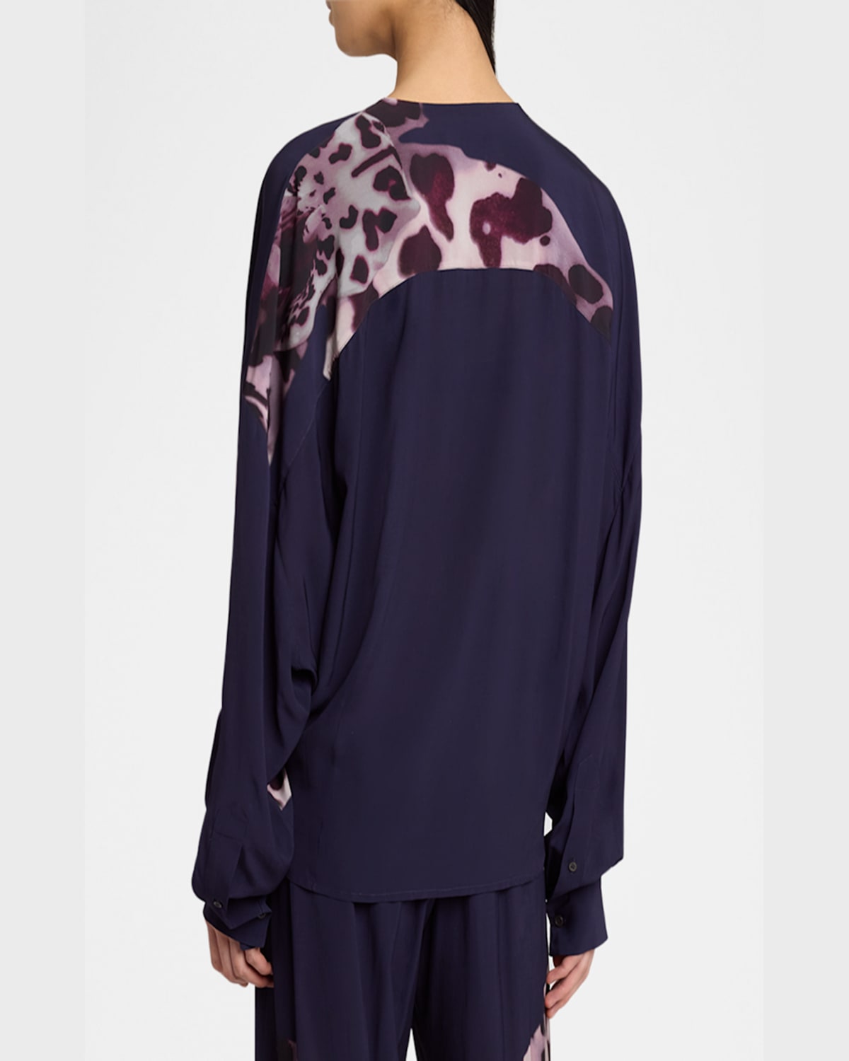 Dries Van Noten Camiel Draped Flower Print Blouse