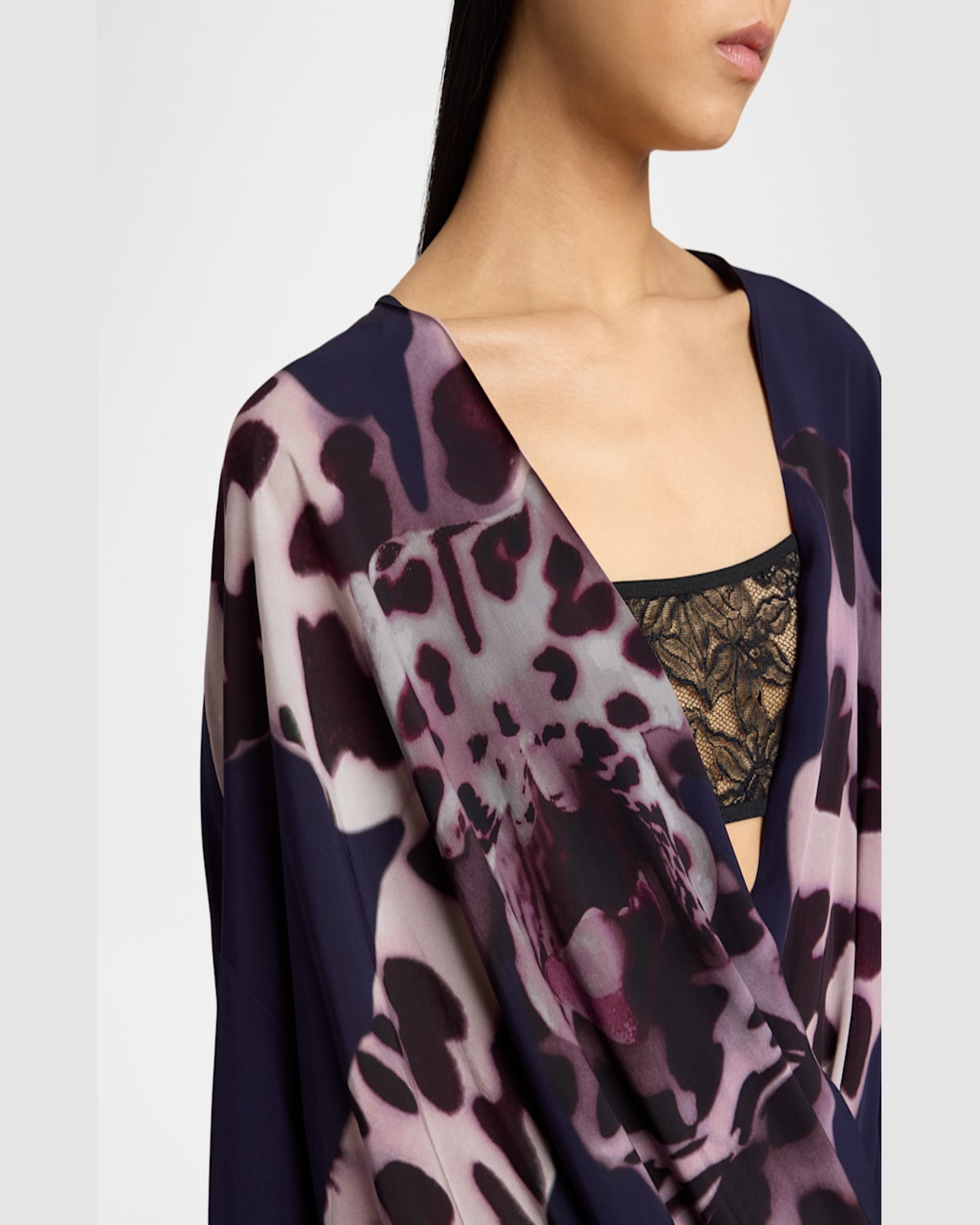 Dries Van Noten Camiel Draped Flower Print Blouse