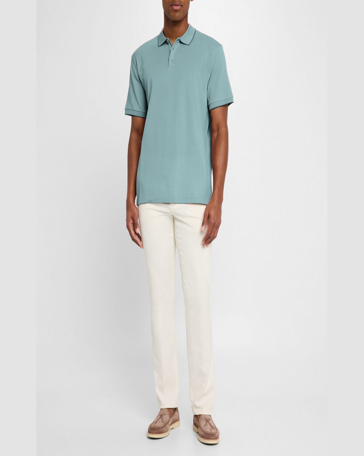 GIORGIO ARMANI MEN'S TIPPED PIQUE POLO SHIRT