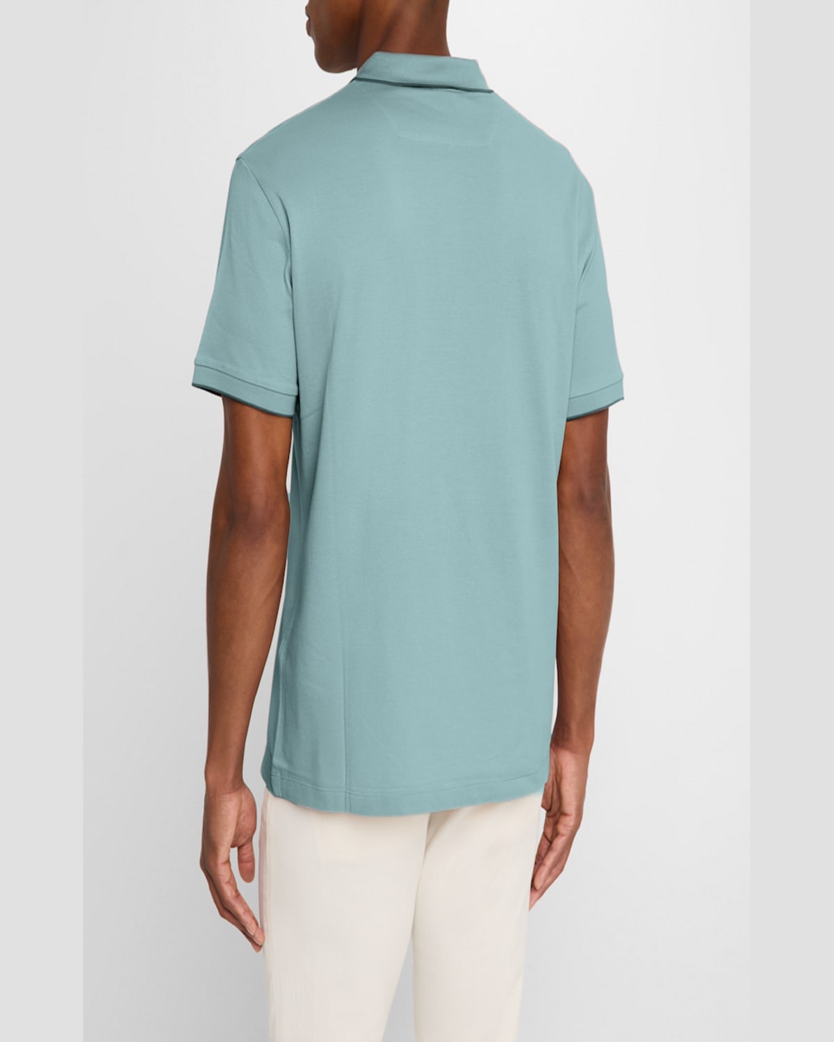 GIORGIO ARMANI MEN'S TIPPED PIQUE POLO SHIRT