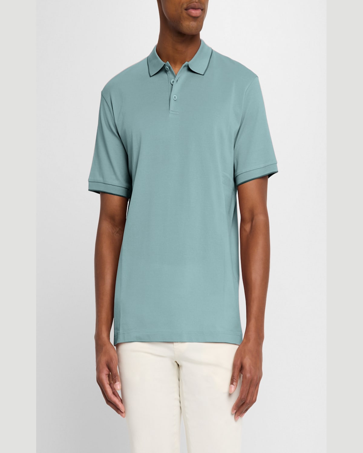 GIORGIO ARMANI MEN'S TIPPED PIQUE POLO SHIRT