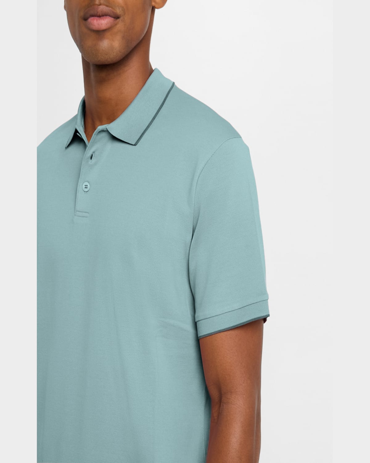 GIORGIO ARMANI MEN'S TIPPED PIQUE POLO SHIRT