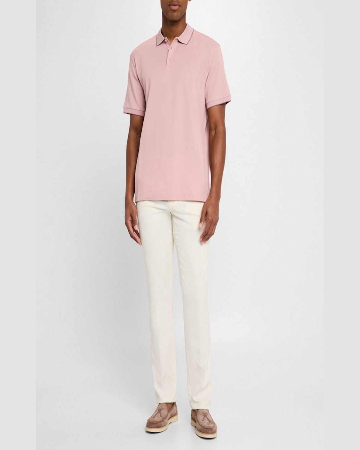 GIORGIO ARMANI MEN'S TIPPED PIQUE POLO SHIRT