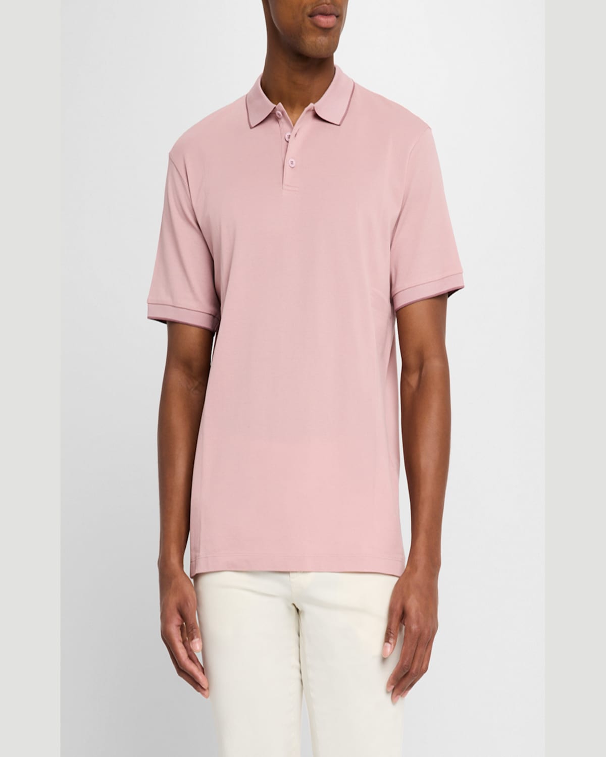 GIORGIO ARMANI MEN'S TIPPED PIQUE POLO SHIRT