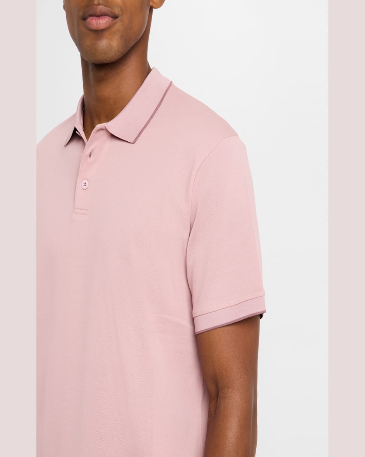 GIORGIO ARMANI MEN'S TIPPED PIQUE POLO SHIRT