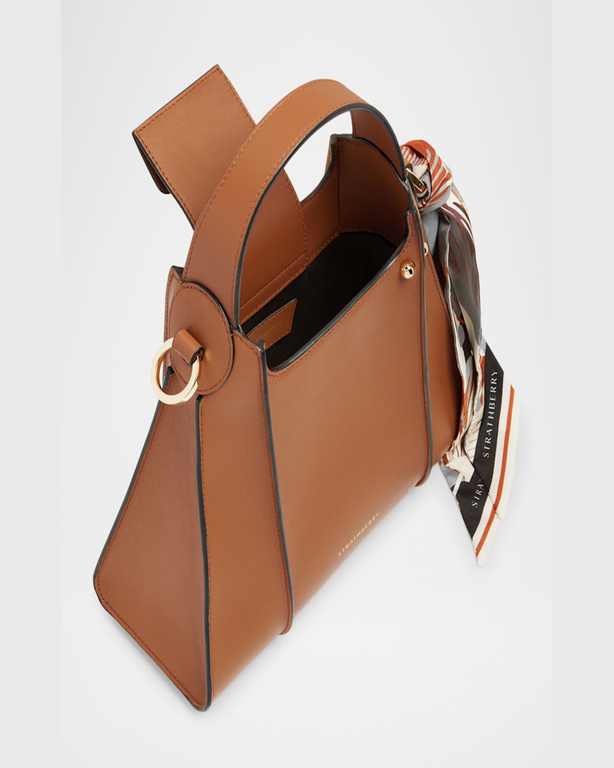 Strathberry Arkshell Leather Top-handle Bag In Tan