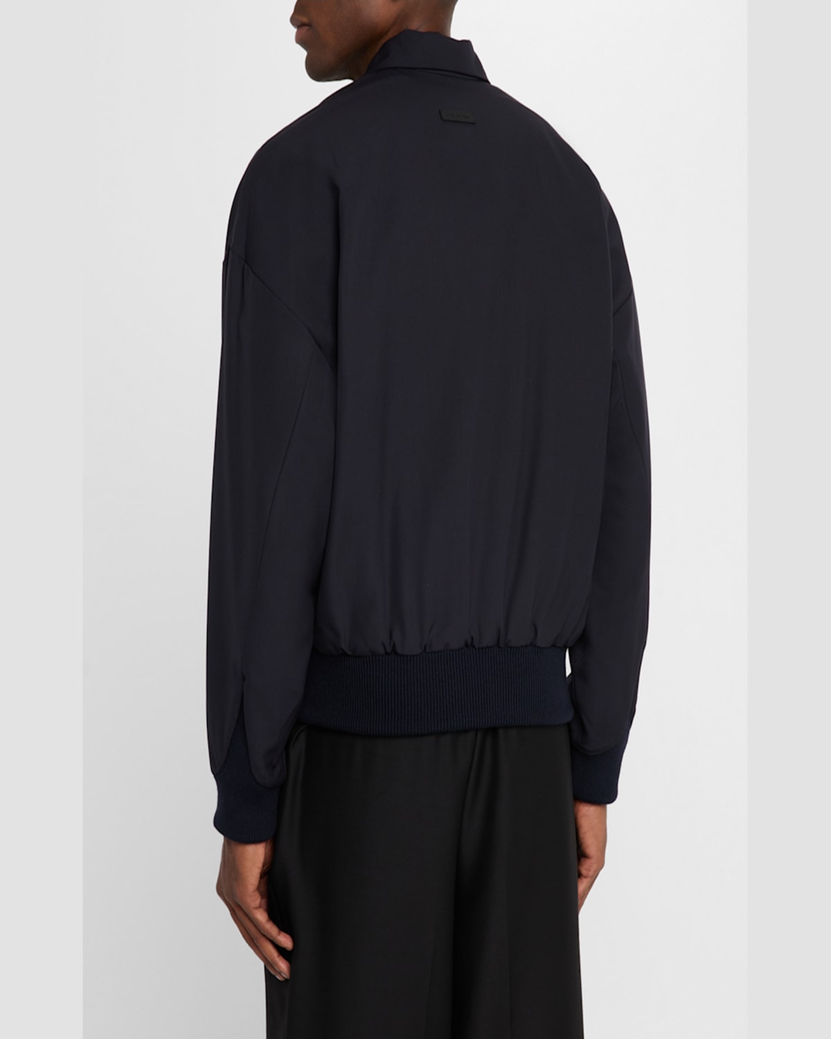 Fear Of God Oversized Cotton-blend Jersey Half-zip Sweatshirt In Navy