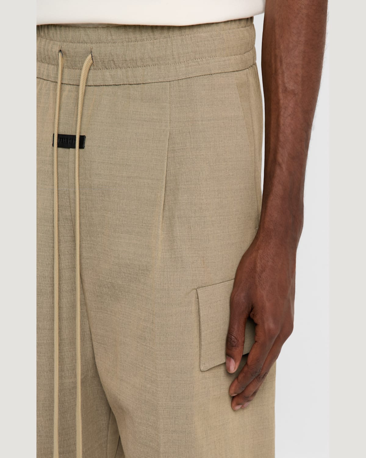 Shop Fear Of God Men's Long Cargo Shorts In Melange Beige