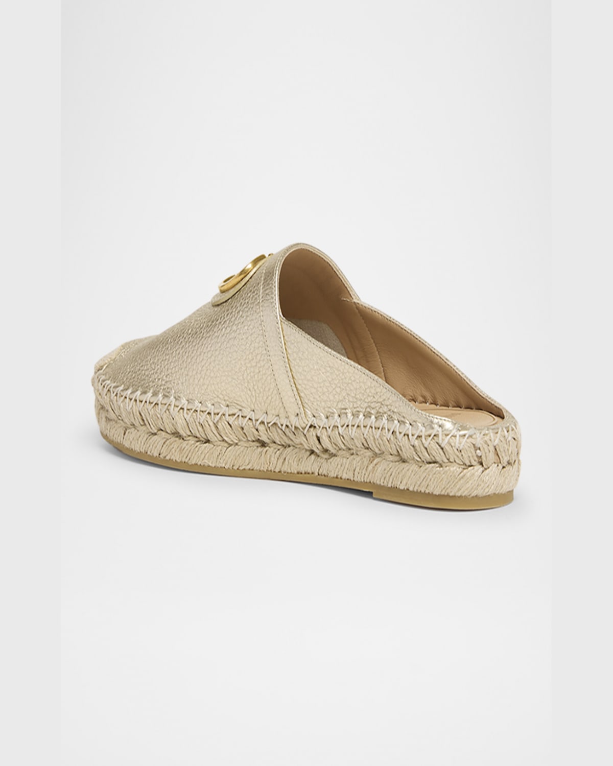 Valentino Vlogo Leather Mule In R16 Platino