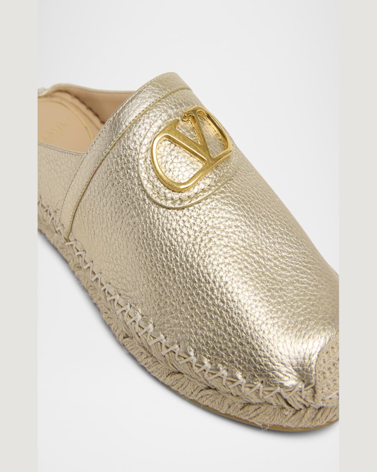 Valentino Vlogo Leather Mule In R16 Platino