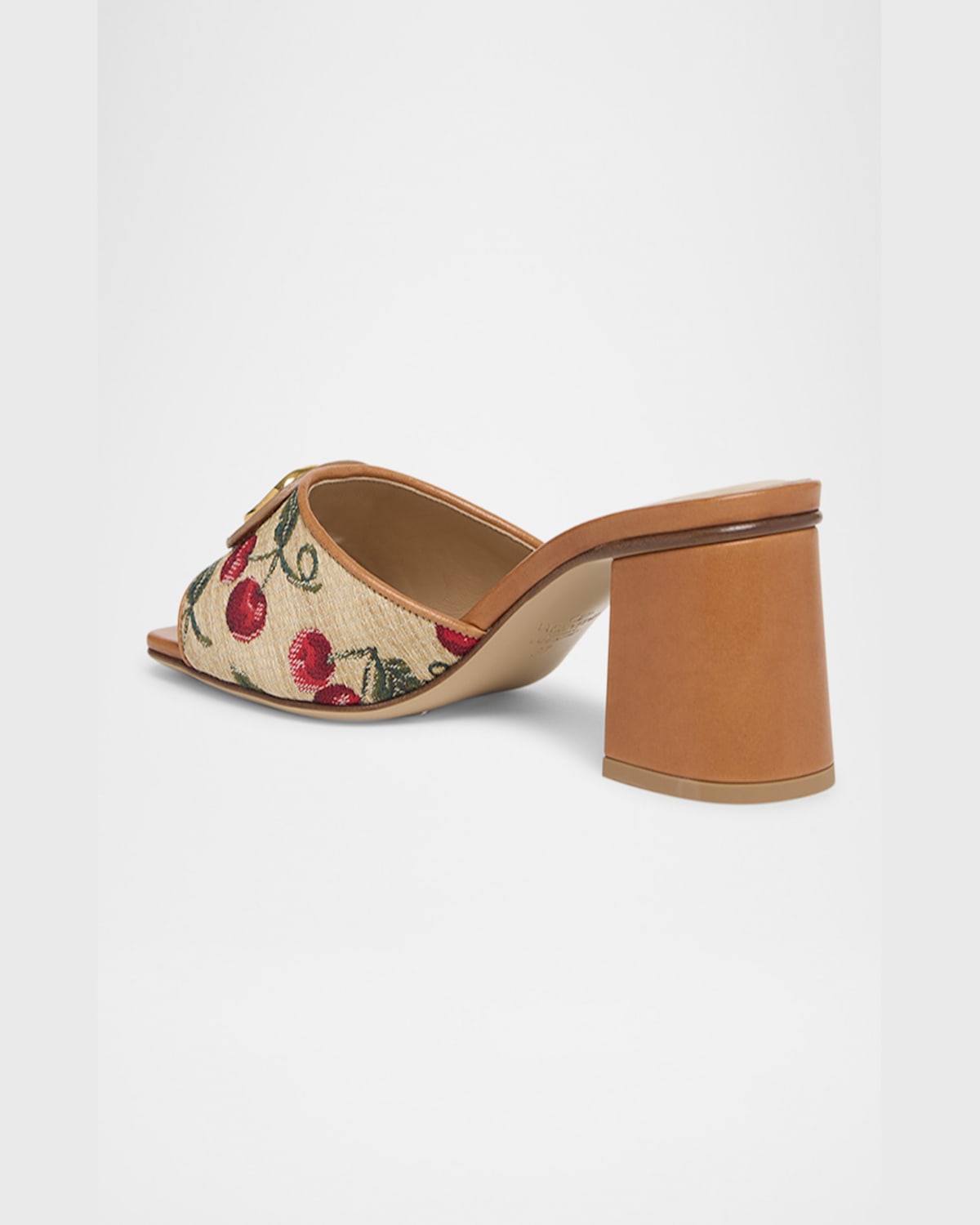 Valentino Vlogo Signature 60 Cherryfic Leather-trim Sandal In Naturale/rosso
