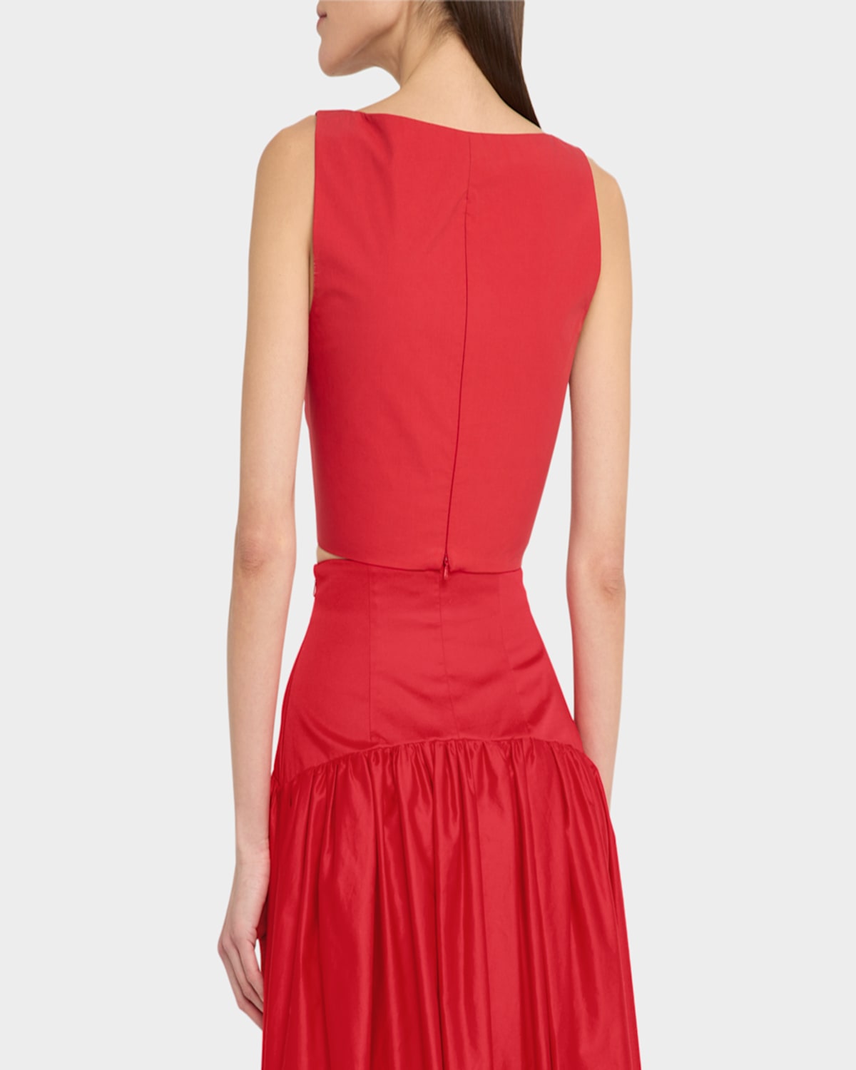 LELA ROSE DRAPED TULIP CROP TANK TOP 