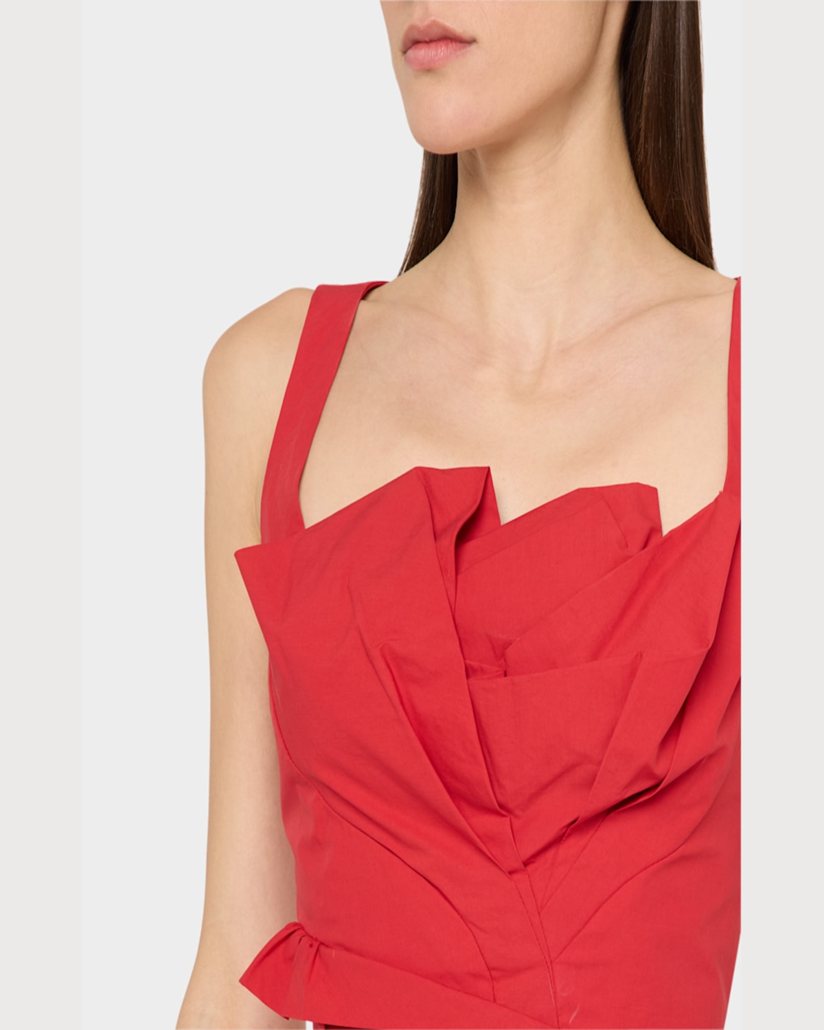 LELA ROSE DRAPED TULIP CROP TANK TOP 