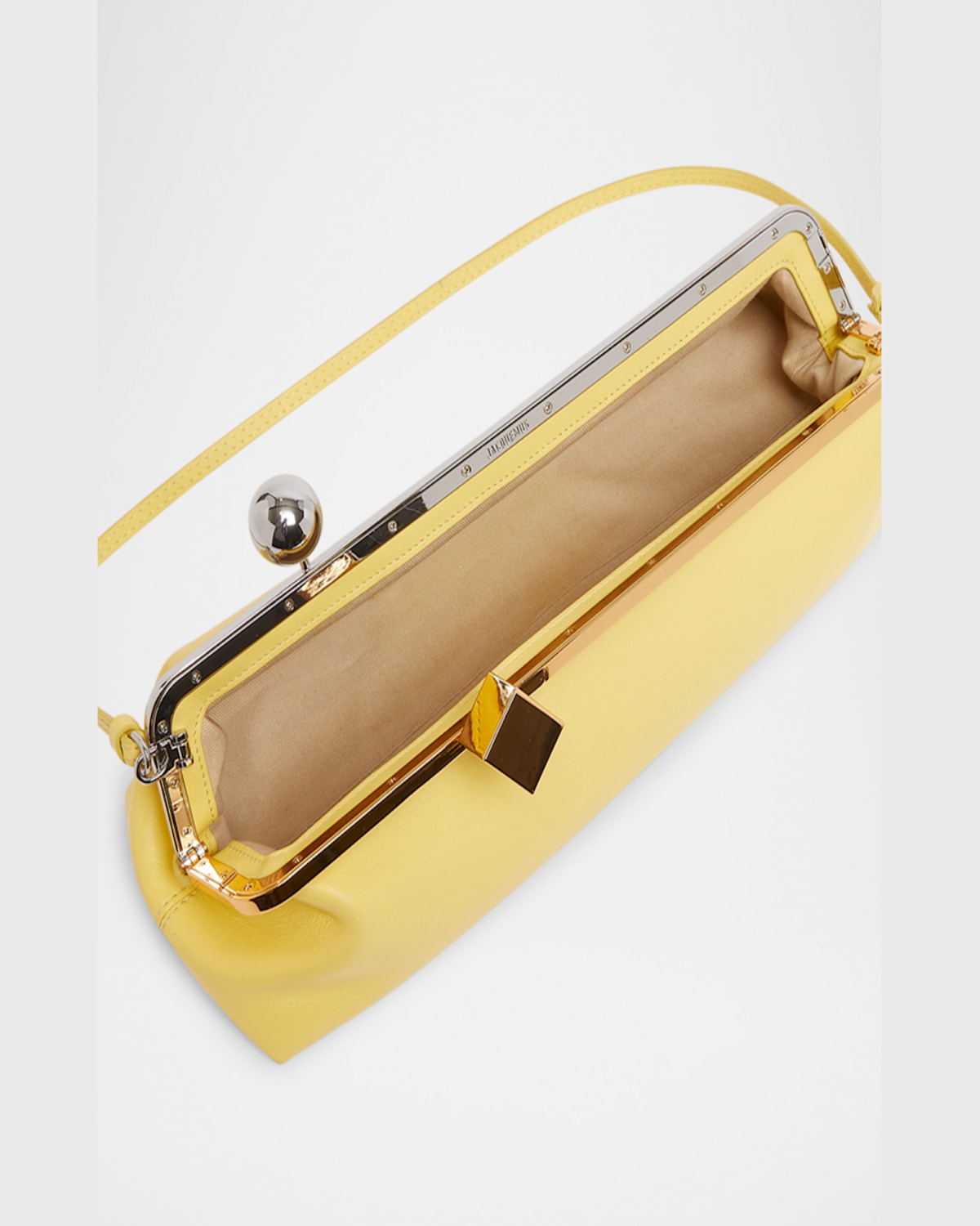 Jacquemus La Pochette Salon Leather Shoulder Bag In Light Yellow