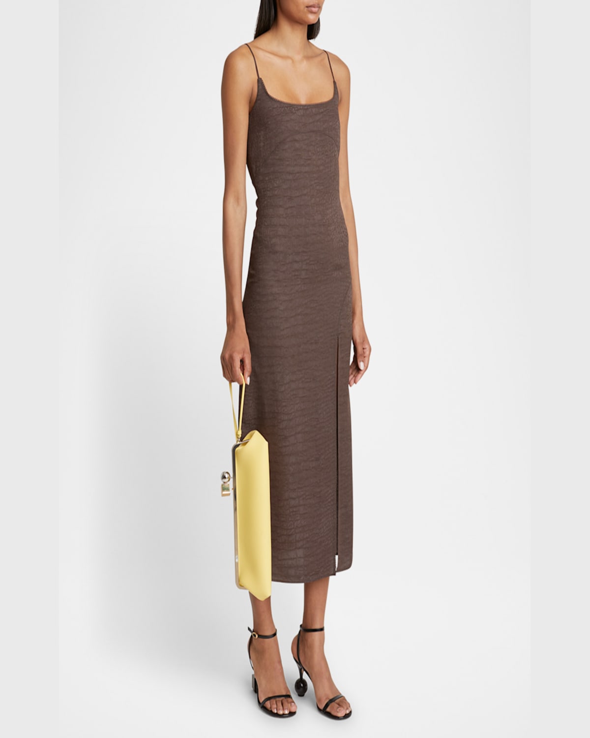 Jacquemus La Pochette Salon Leather Shoulder Bag In Light Yellow