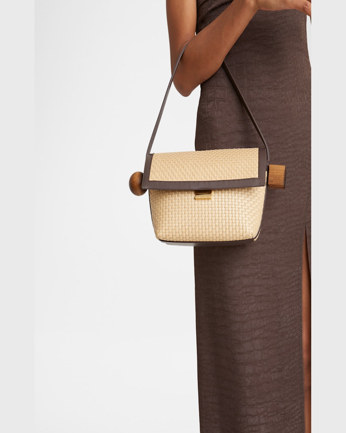 Jacquemus Le Rond Geometric Raffia Shoulder Bag In Le Rond Carre Raffia