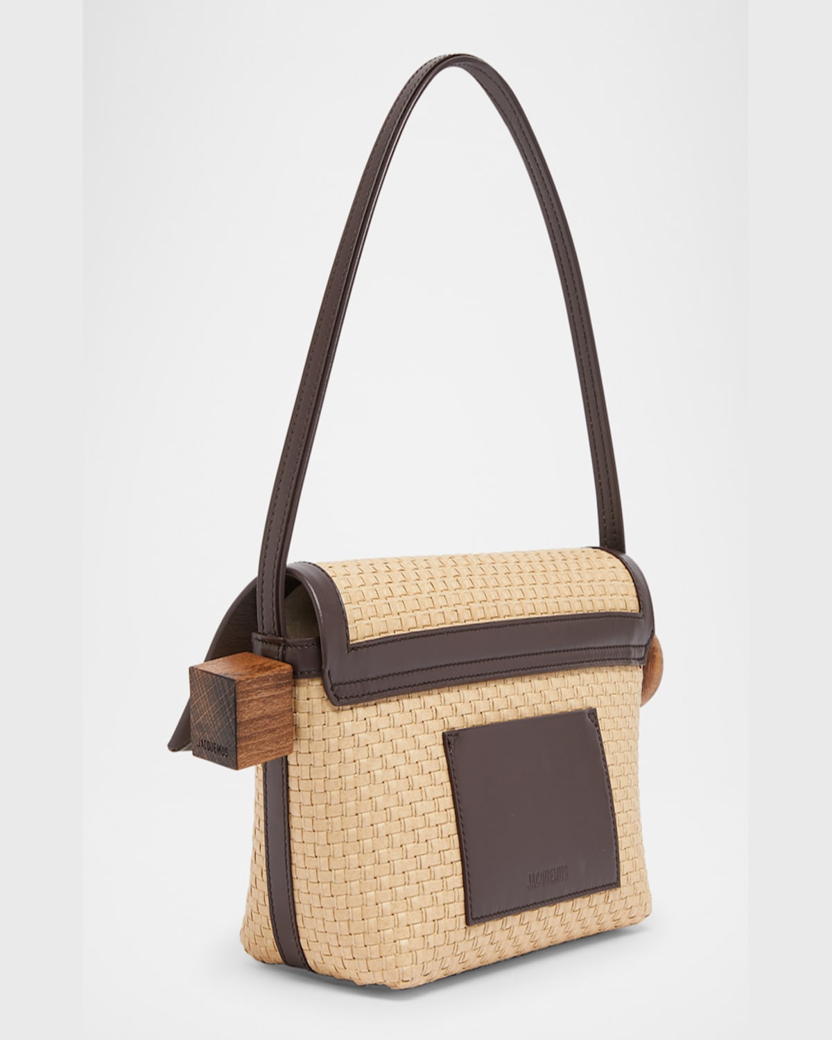 Jacquemus Le Rond Geometric Raffia Shoulder Bag In Le Rond Carre Raffia