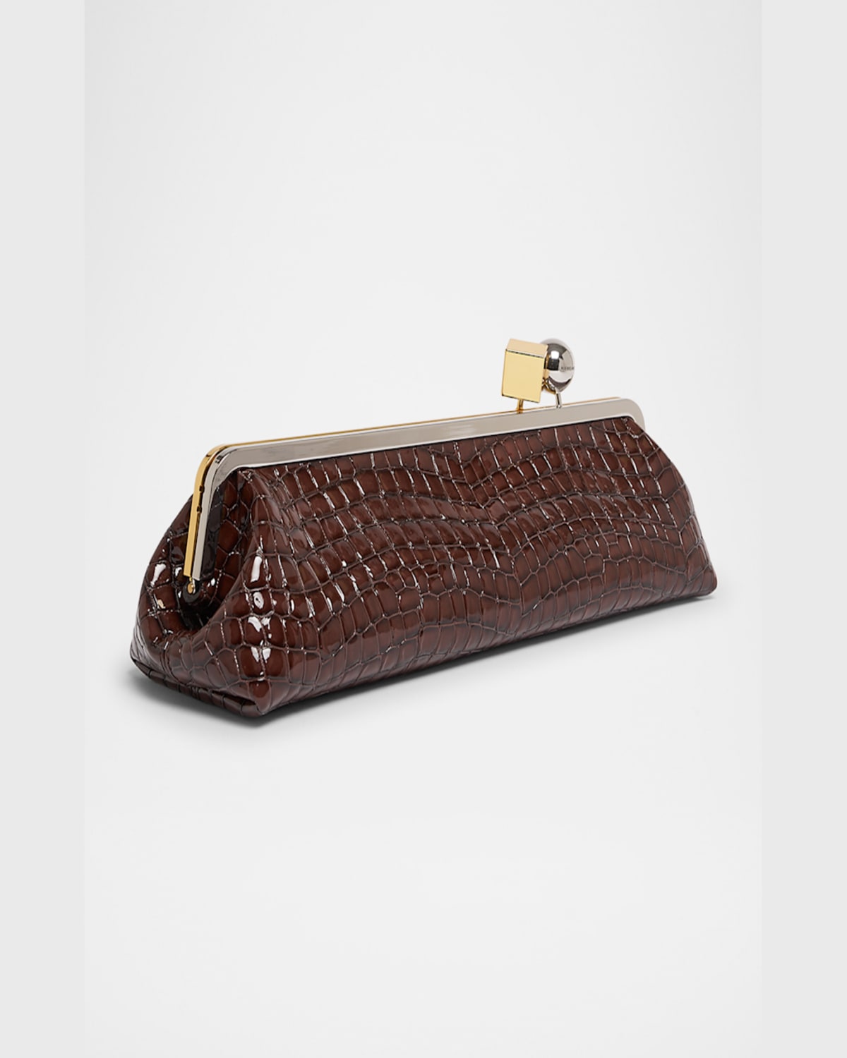 Jacquemus La Pochette Salon Patent Croc-embossed Shoulder Bag In La Pochette Salon