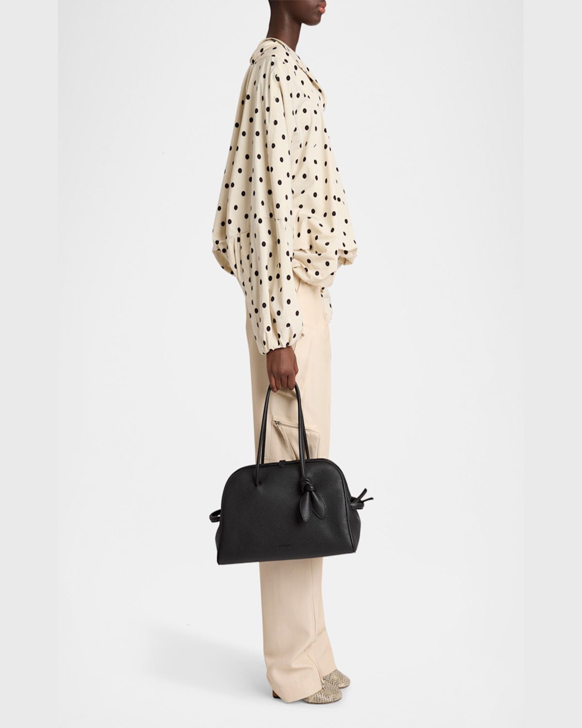 Jacquemus Zipper Opening And Closing Bowling Bag In Green