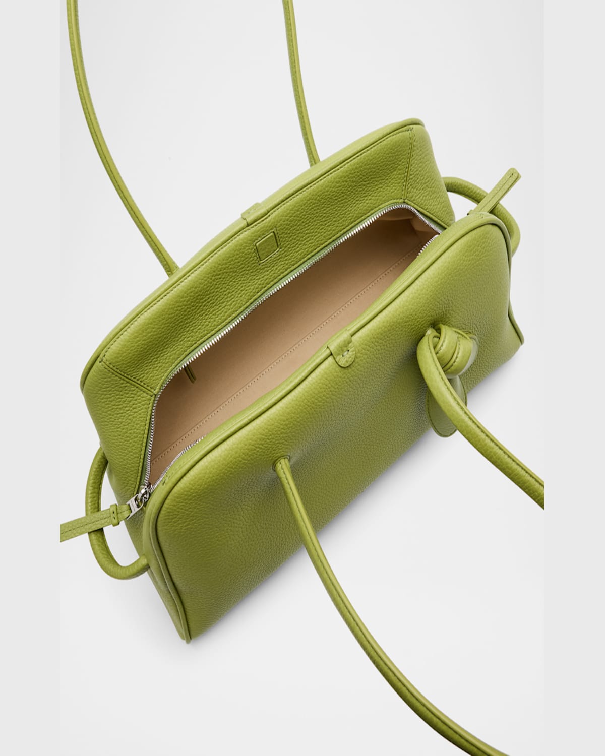 Jacquemus Zipper Opening And Closing Bowling Bag In Green