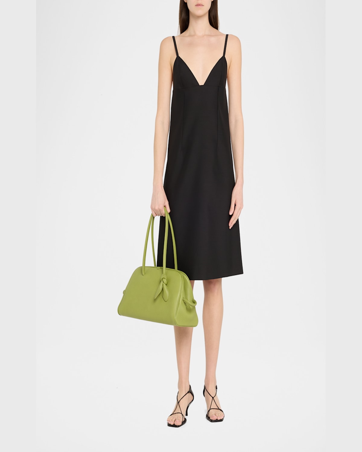 Jacquemus Zipper Opening And Closing Bowling Bag In Green