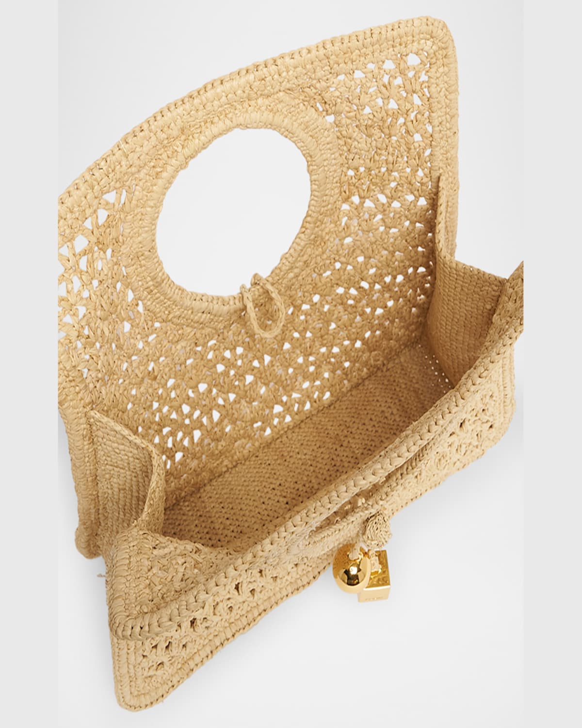 Jacquemus The Small Square Beach Raffia Handbag In Natural