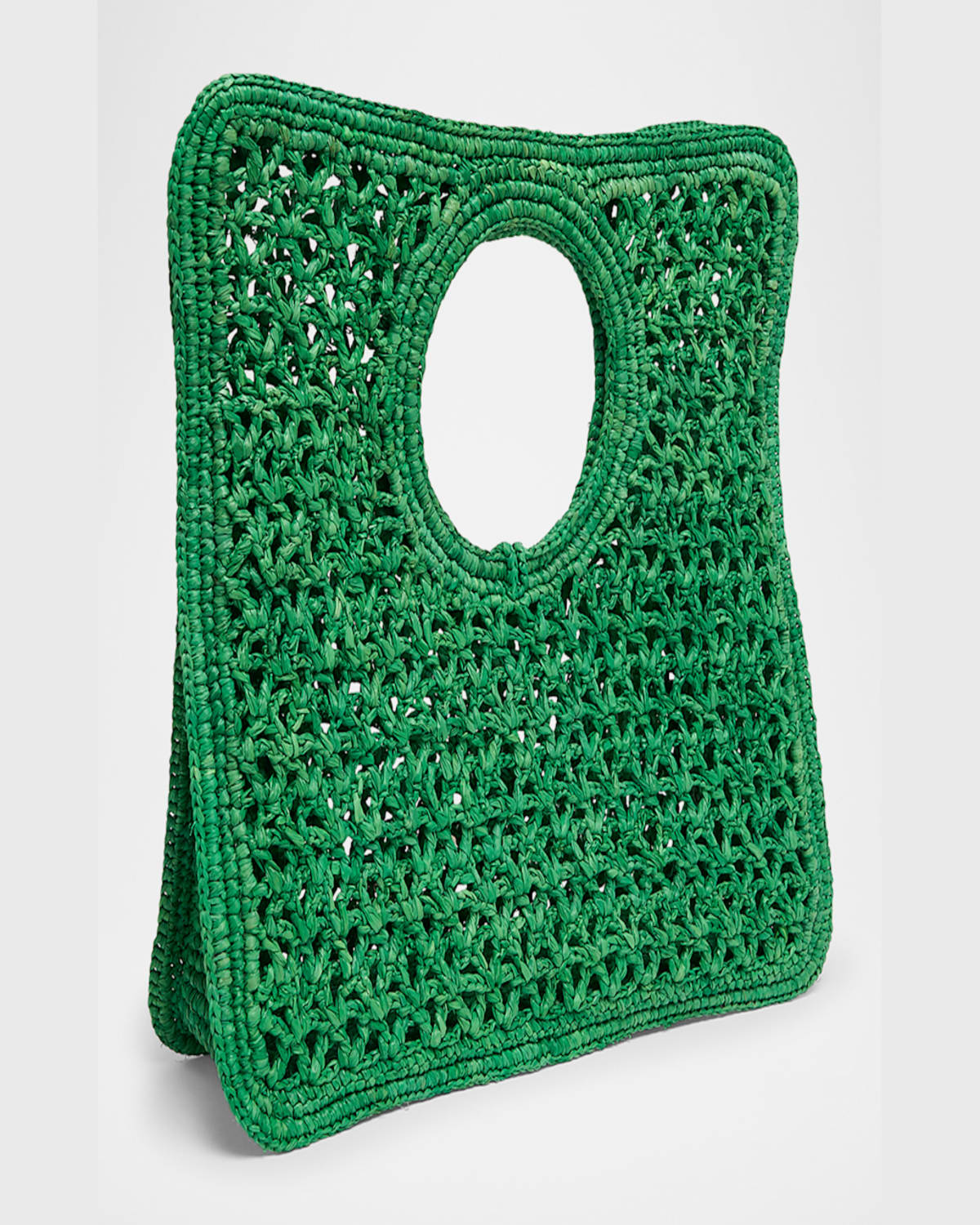 Jacquemus Le Petit Carre Spiaggia Raffia Tote Bag In Green