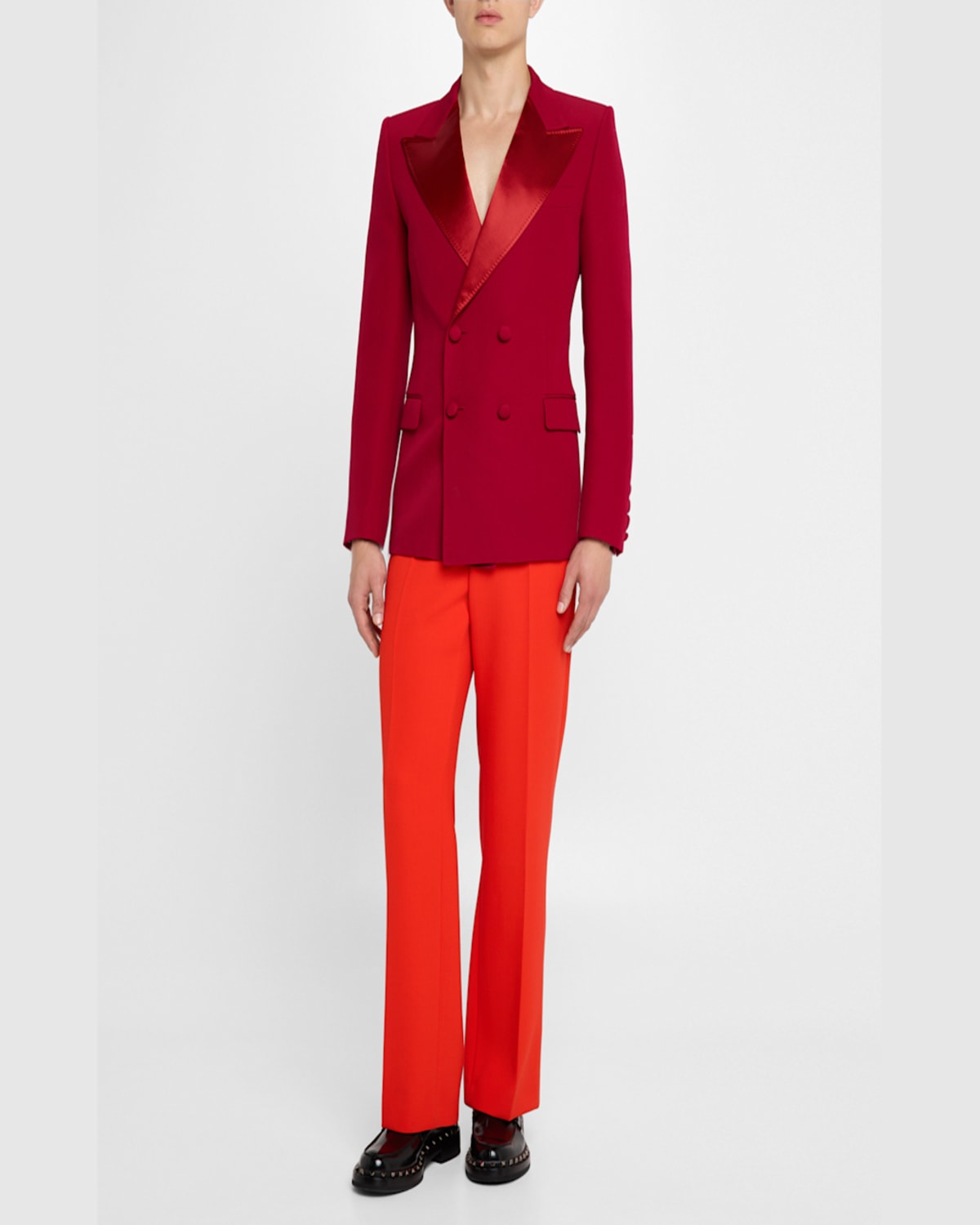 Valentino Man Red Blazers In Cherry