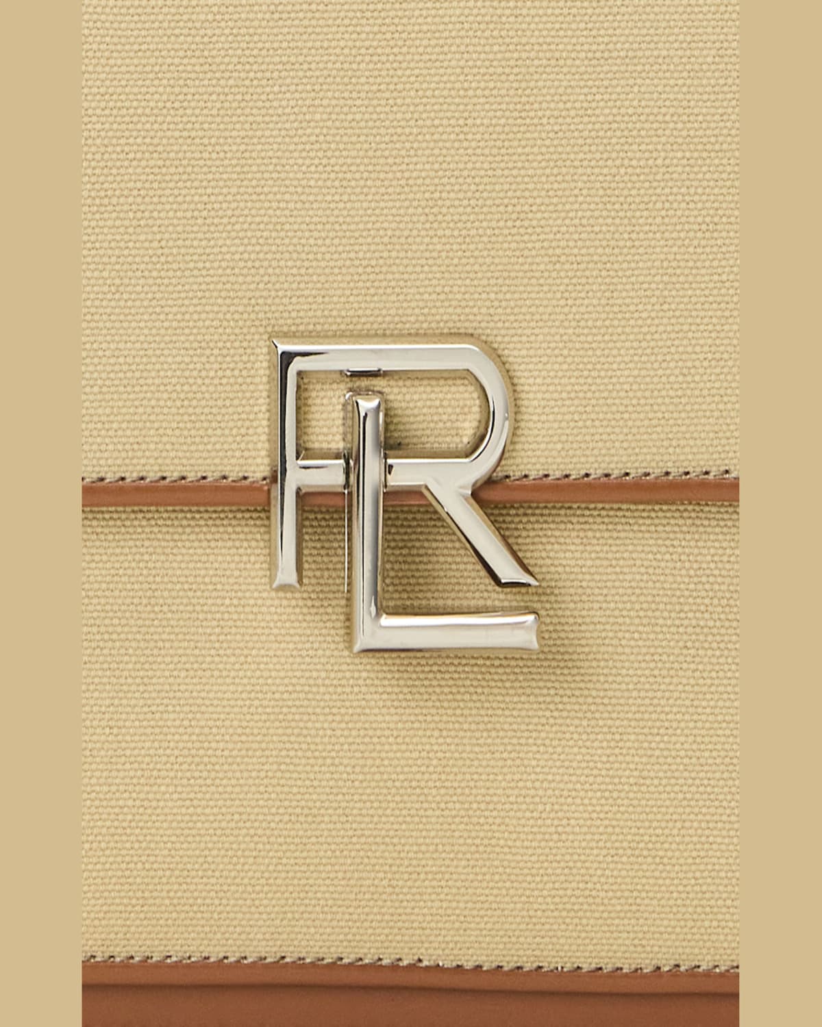 Ralph Lauren Rl Small Flap Canvas Crossbody Bag In Icon Tan Rl Gold
