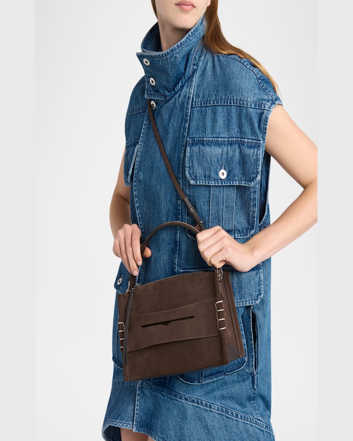 Jw Anderson Loafer Suede Crossbody Bag In Brown