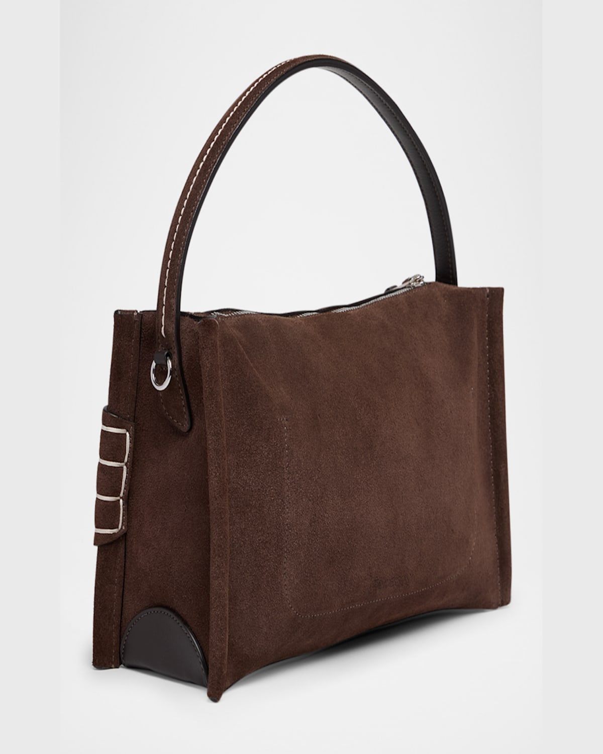 Jw Anderson Loafer Suede Crossbody Bag In Brown