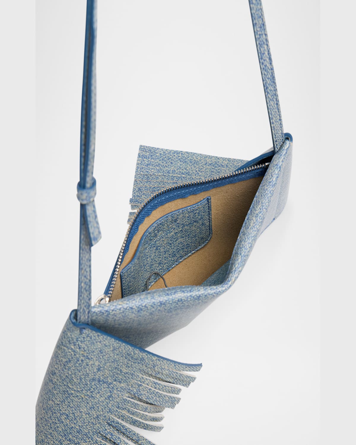 Jw Anderson Mini Scarf Denim Leather Crossbody Bag In 800 Blue