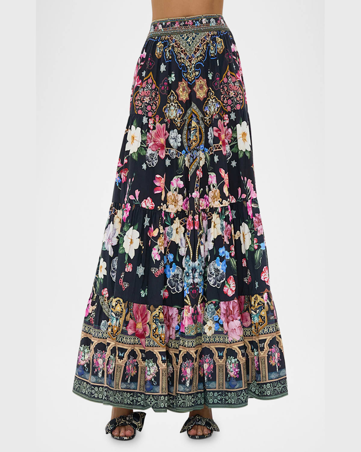 Camilla Crystal-embellished Poplin Maxi Skirt In Midnight In Monserrate