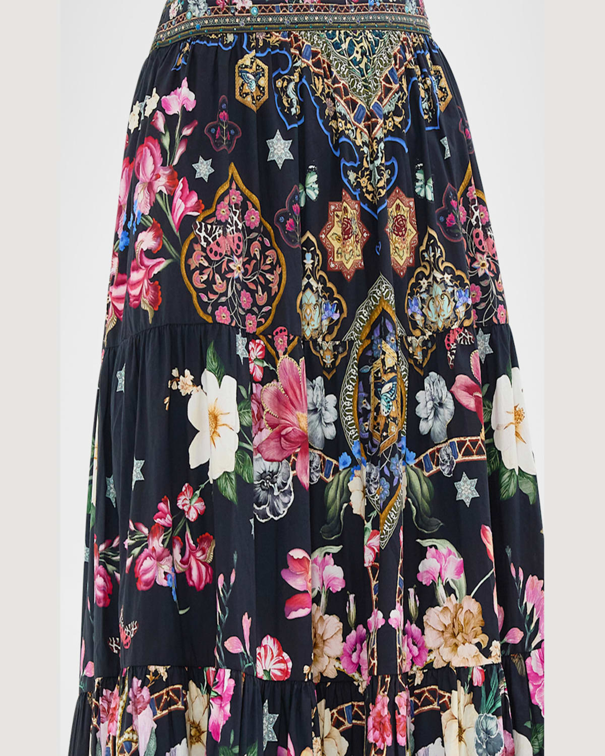 Camilla Crystal-embellished Poplin Maxi Skirt In Midnight In Monserrate