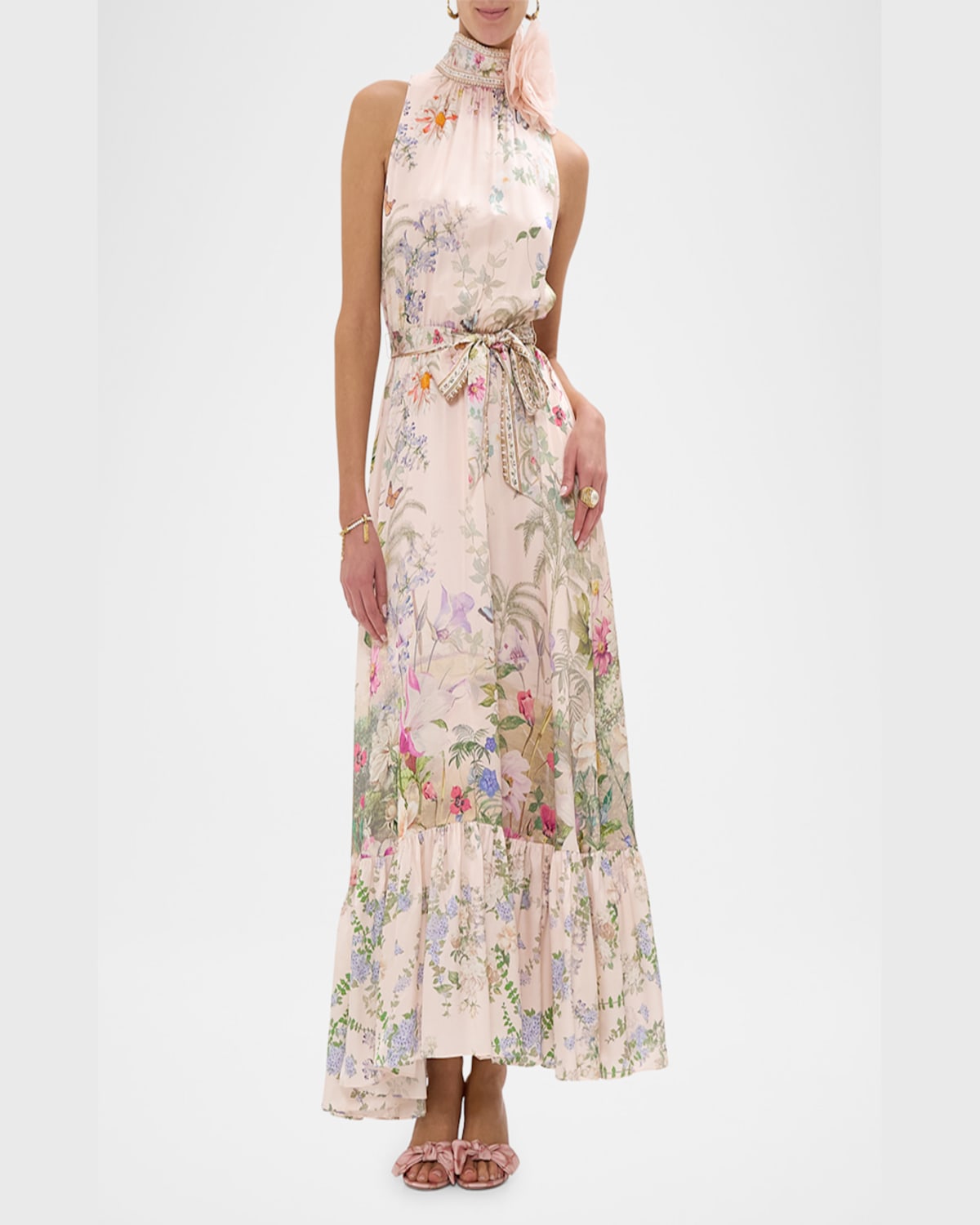 Shop Camilla Palacio Playground Tie-neck Maxi Dress