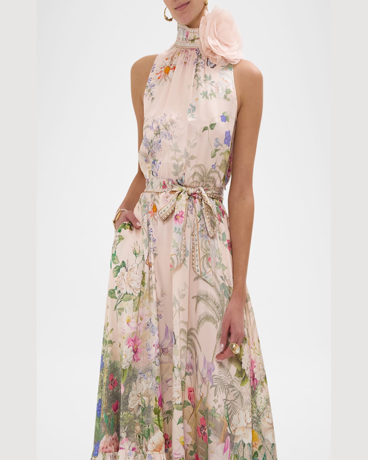 Shop Camilla Palacio Playground Tie-neck Maxi Dress