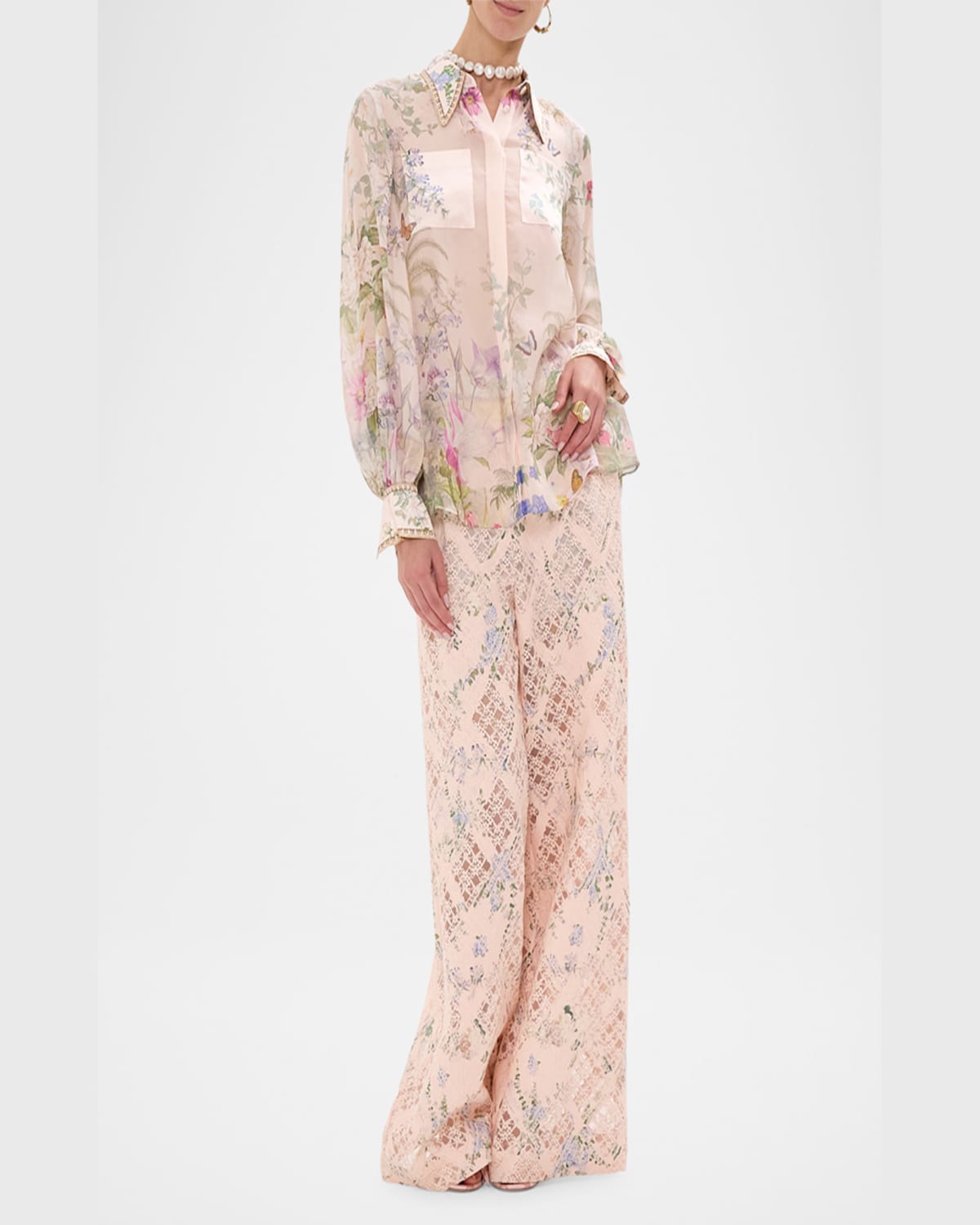 Shop Camilla Palacio Playground Curved Collar Blouse With Pockets
