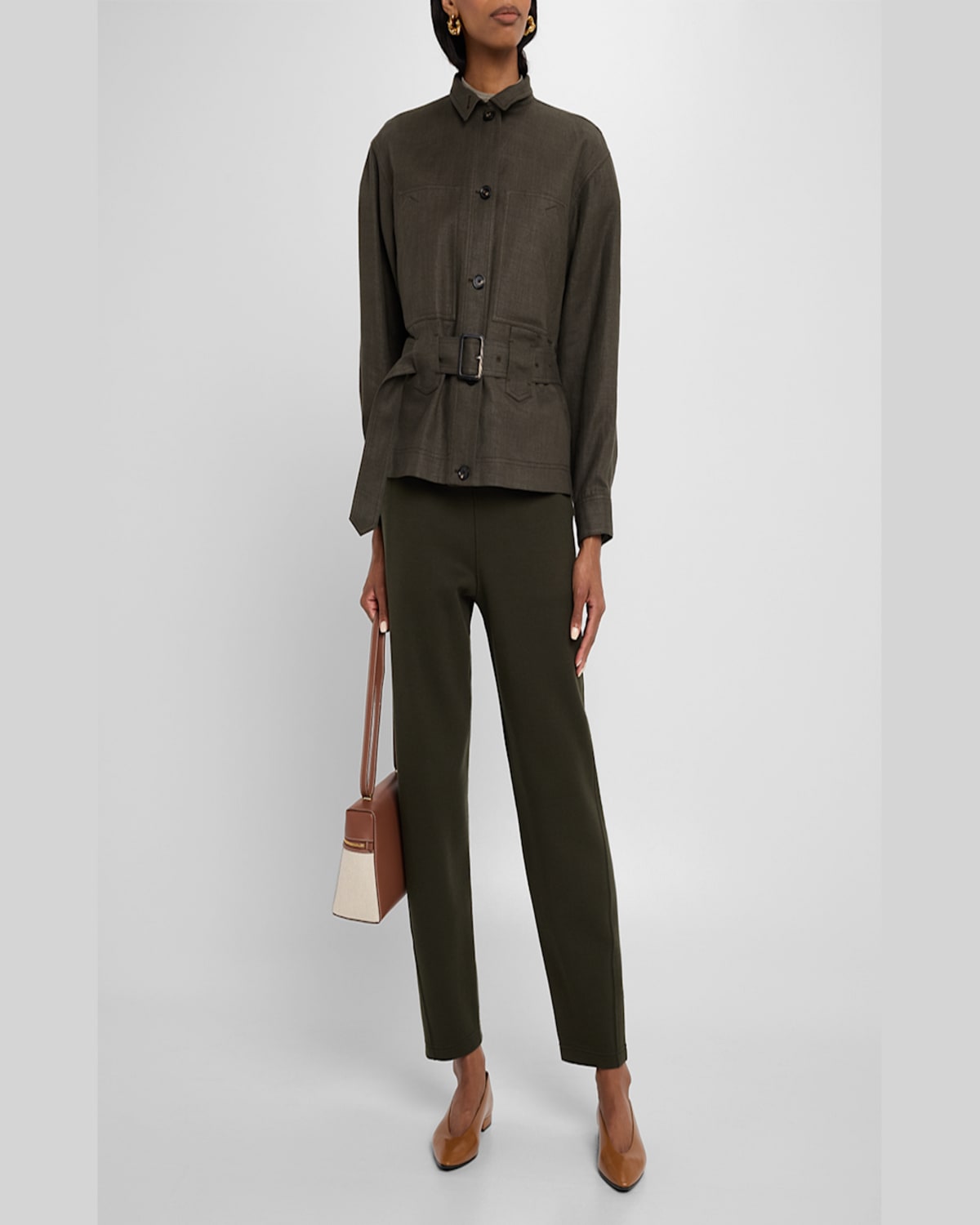 Loro Piana Jaylon Structured Linen Wool Field Jacket In Black Pine