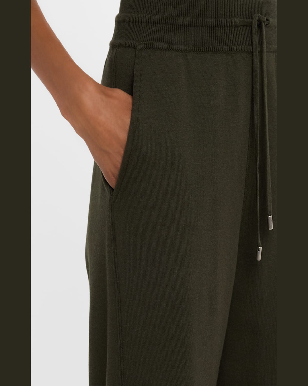 Loro Piana Viera Luxury Cashmere Fleece Drawstring Pants In Pine Grove