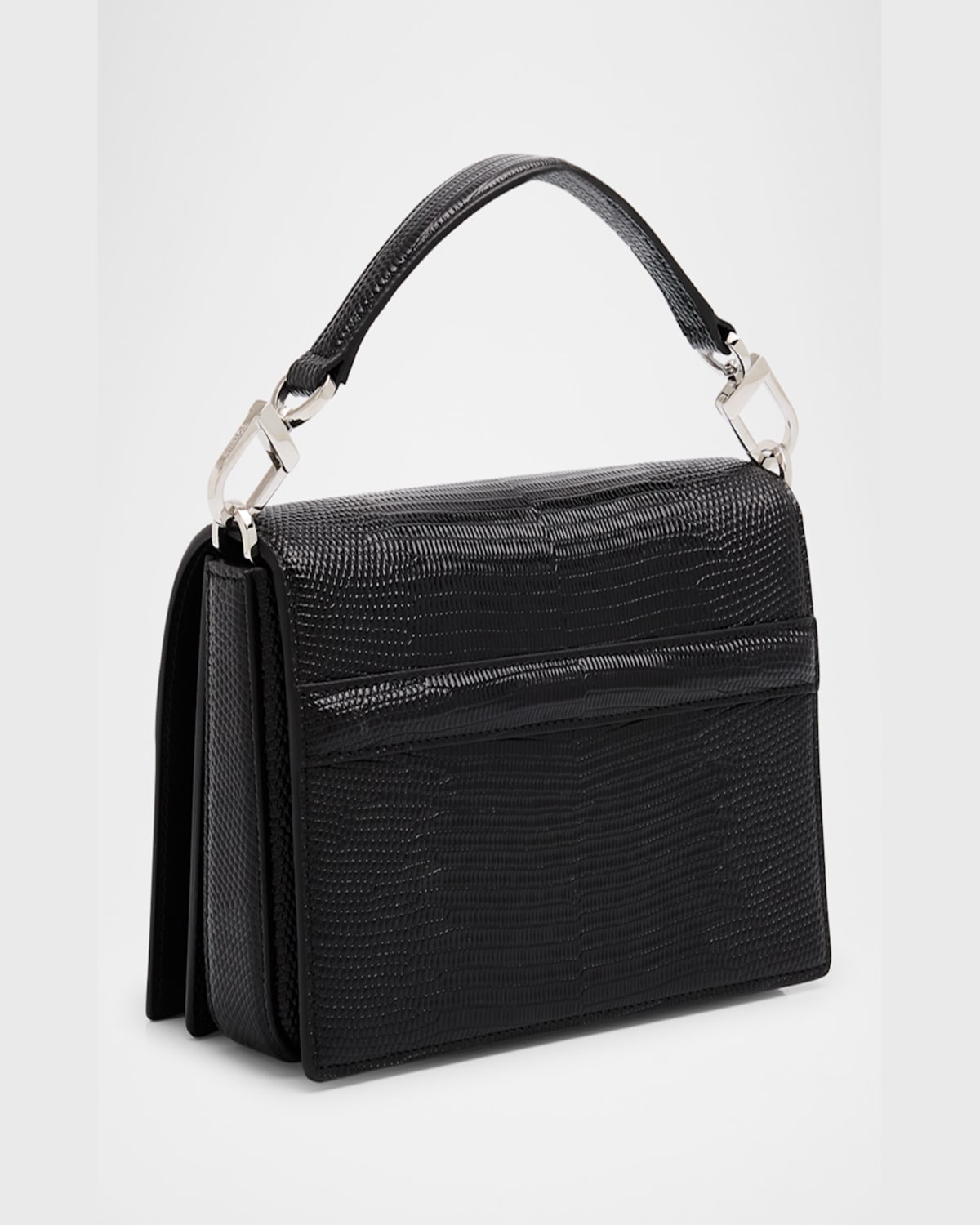 Totême Mini Flap Lizard-embossed Leather Shoulder Bag In Black