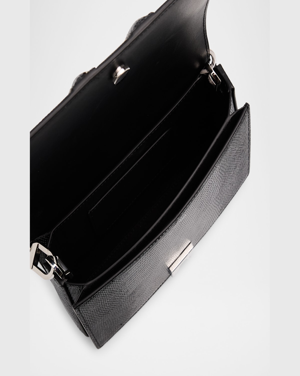 Totême Mini Flap Lizard-embossed Leather Shoulder Bag In Black