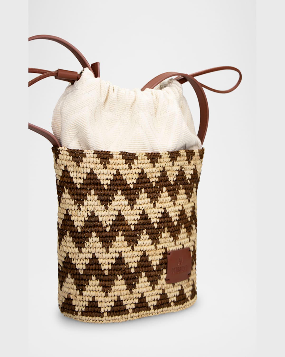 Shop Missoni Small Chevron Raffia Bucket Bag