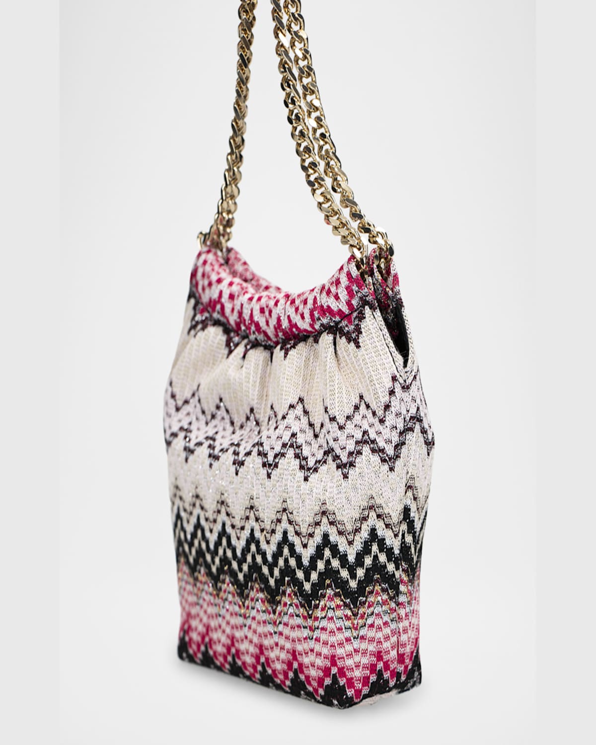 MISSONI CHEVRON CHAIN POUCH SHOULDER BAG 