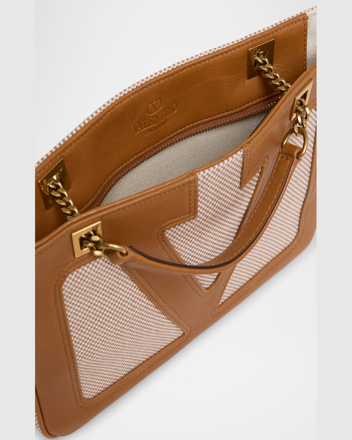 Valentino Small Viva Superstar Canvas Shoulder Bag In Tobacco Spice