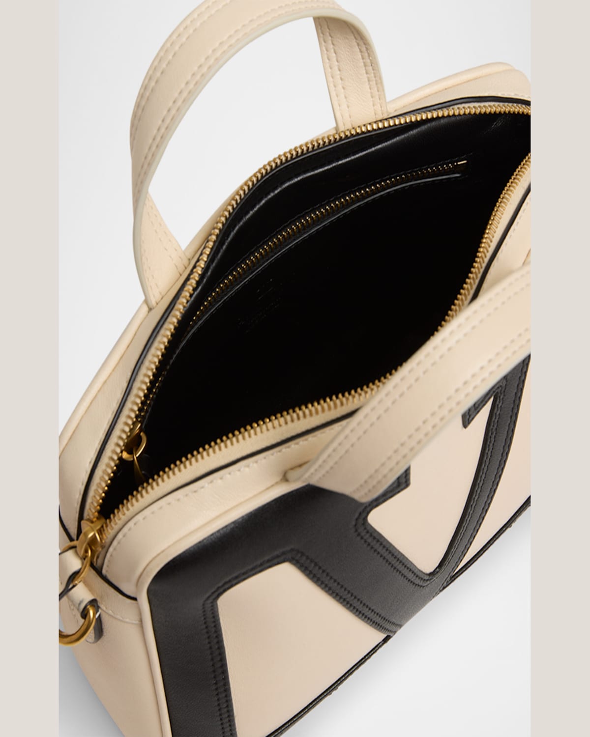 Valentino Garavani Viva Superstar Small Leather Duffle Bag In White