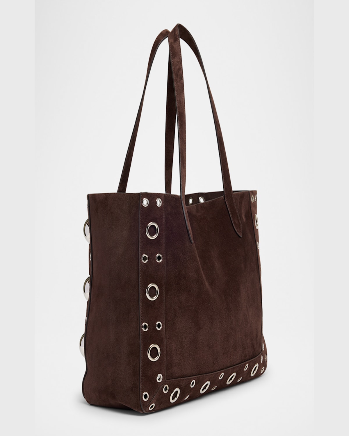 Valentino Nellcote Studded Suede Tote Bag In Testa Di Moro