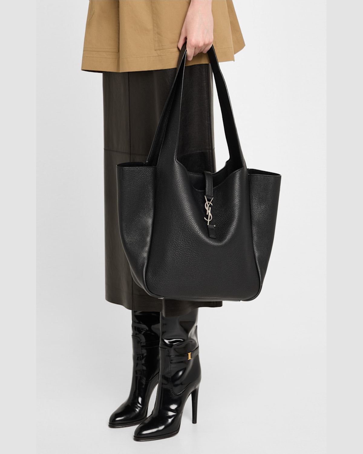Saint Laurent Jamie Large Pochon Ysl Shoulder Bag In Quilted Lambskin Leather