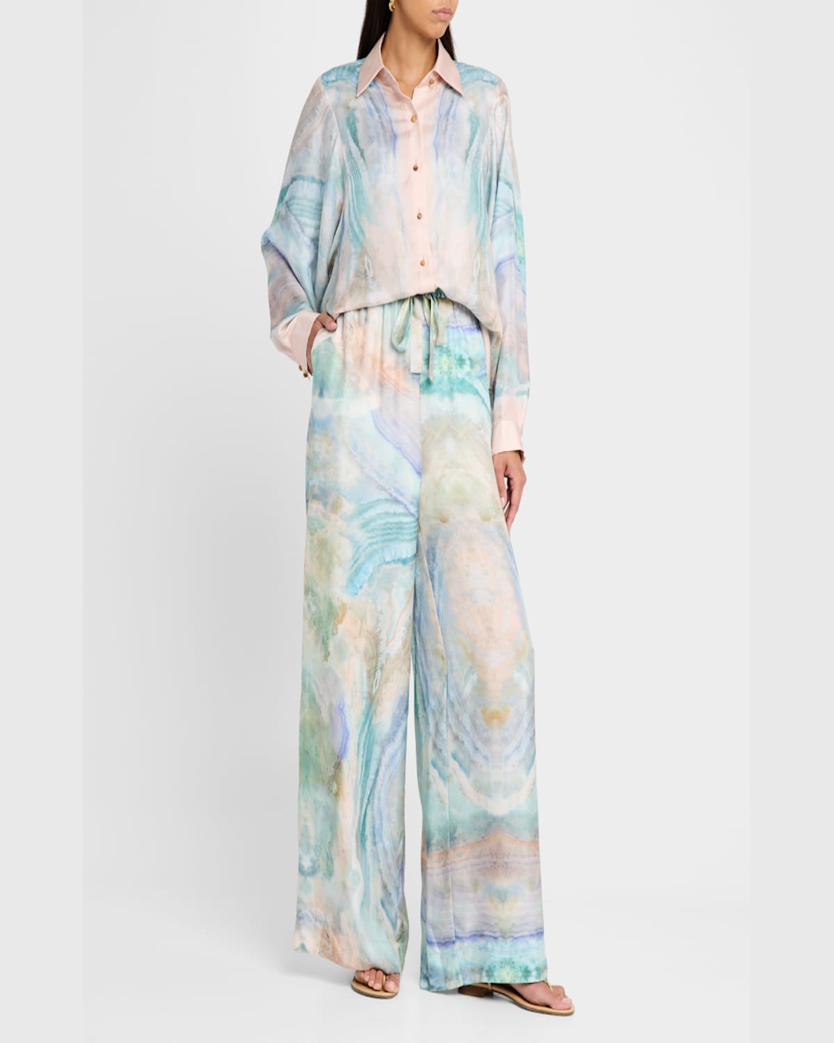 Zimmermann Womens Illuminate Printed Relaxed-fit Silk Shirt Blue Agate Xl In Blue Agate